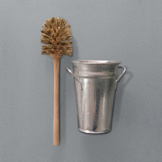 Toilet brush with bucket holder