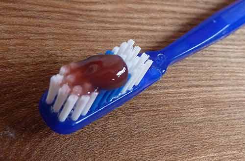 Weleda plant gel toothpaste on brushbrush