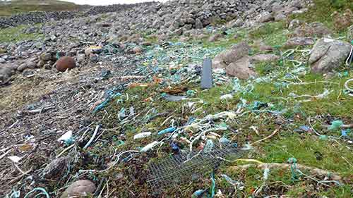 Plastic & rubbish washed up on beach